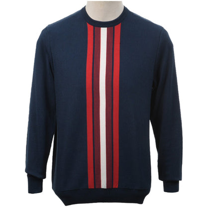 Art Gallery Kosmos Centre Stripe Crew Neck Jumper Navy