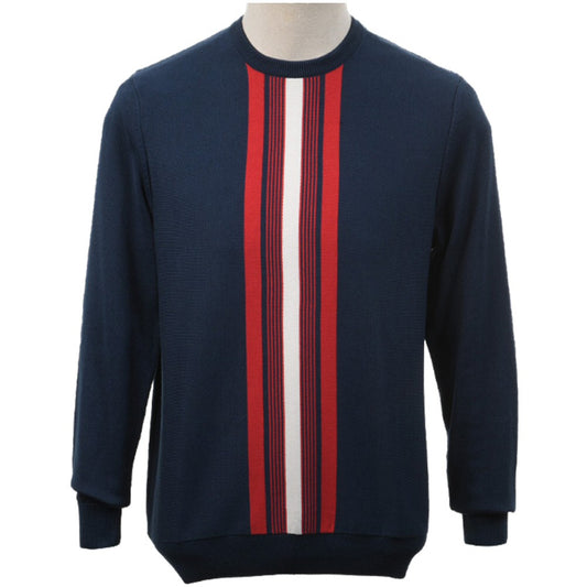 Art Gallery Kosmos Centre Stripe Crew Neck Jumper Navy