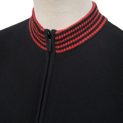 Art Gallery Torch Multi Tipped Knit Zip Thru Cardigan Black