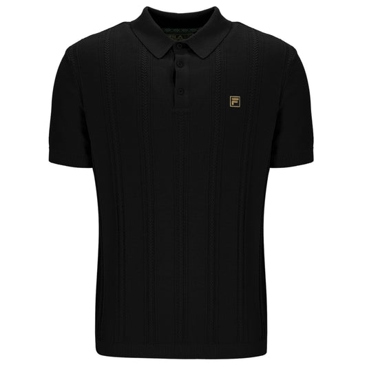 Fila Gold Collection Cable Knit Polo Black