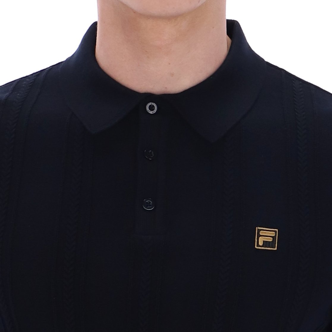 Fila Gold Collection Cable Knit Polo Black