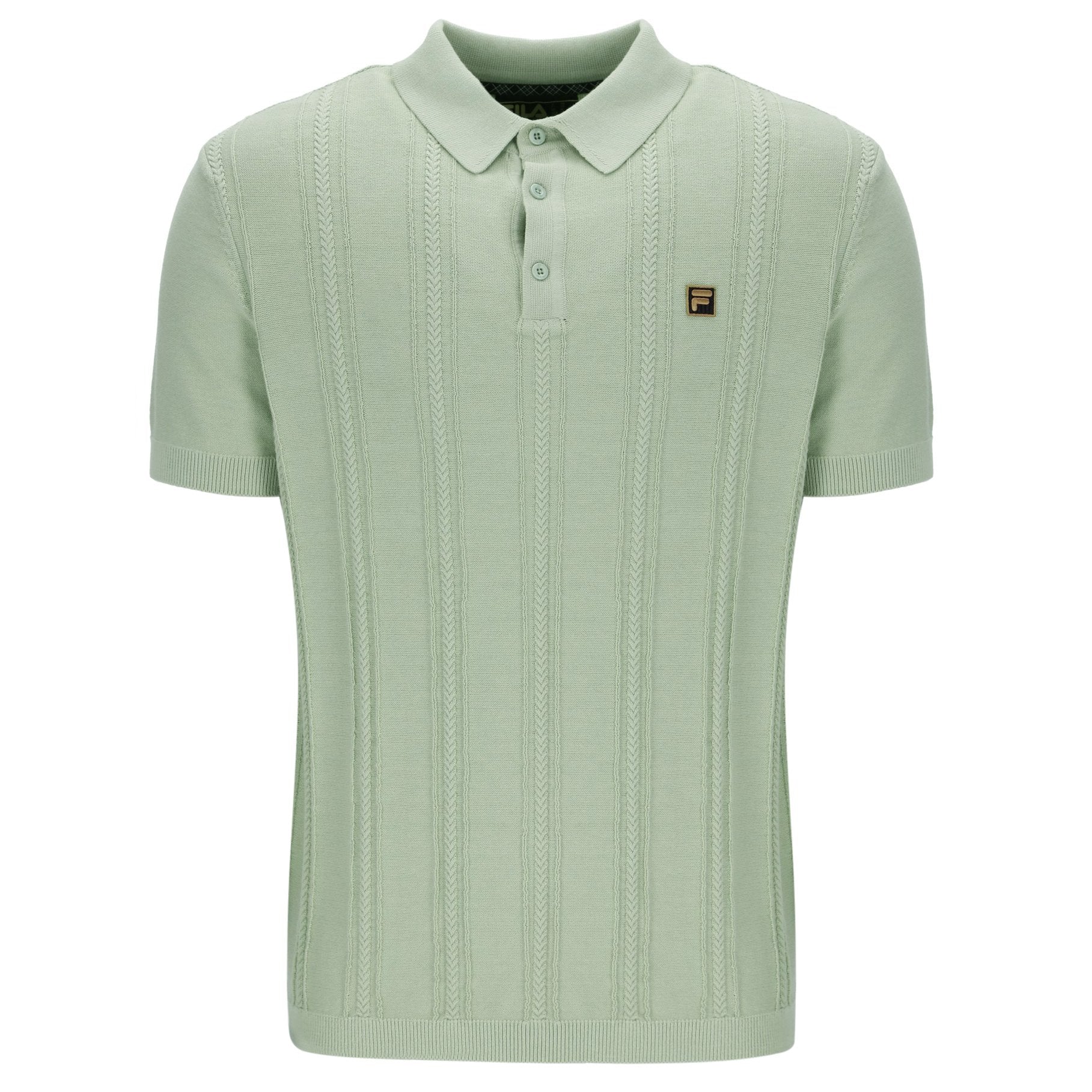 Fila Gold Collection Cable Knit Polo Sea Foam – Adaptor Clothing