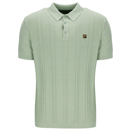 Fila Gold Collection Cable Knit Polo Sea Foam