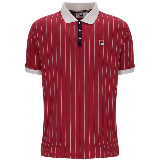 Fila Classic Vintage BB1 Striped Polo Shirt Rust