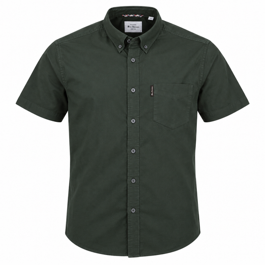 Ben Sherman Short Sleeve Oxford Shirt Green