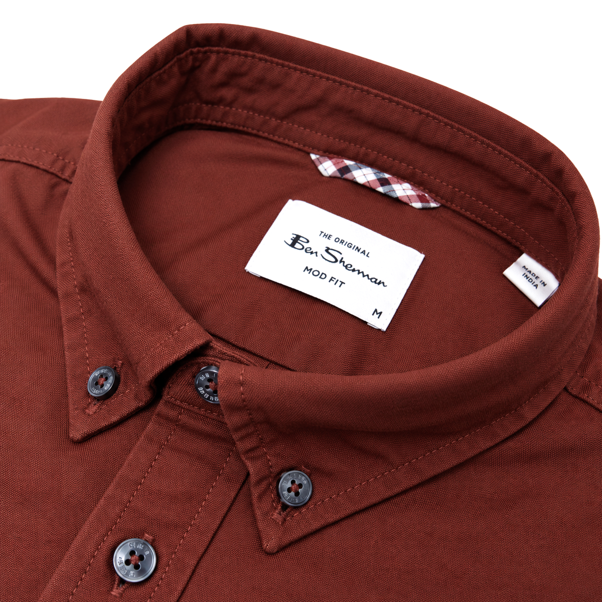 Ben Sherman Short Sleeve Oxford Shirt Brick