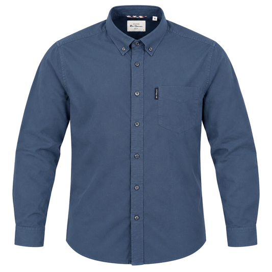Ben Sherman Long Sleeve Oxford Shirt Mid Blue
