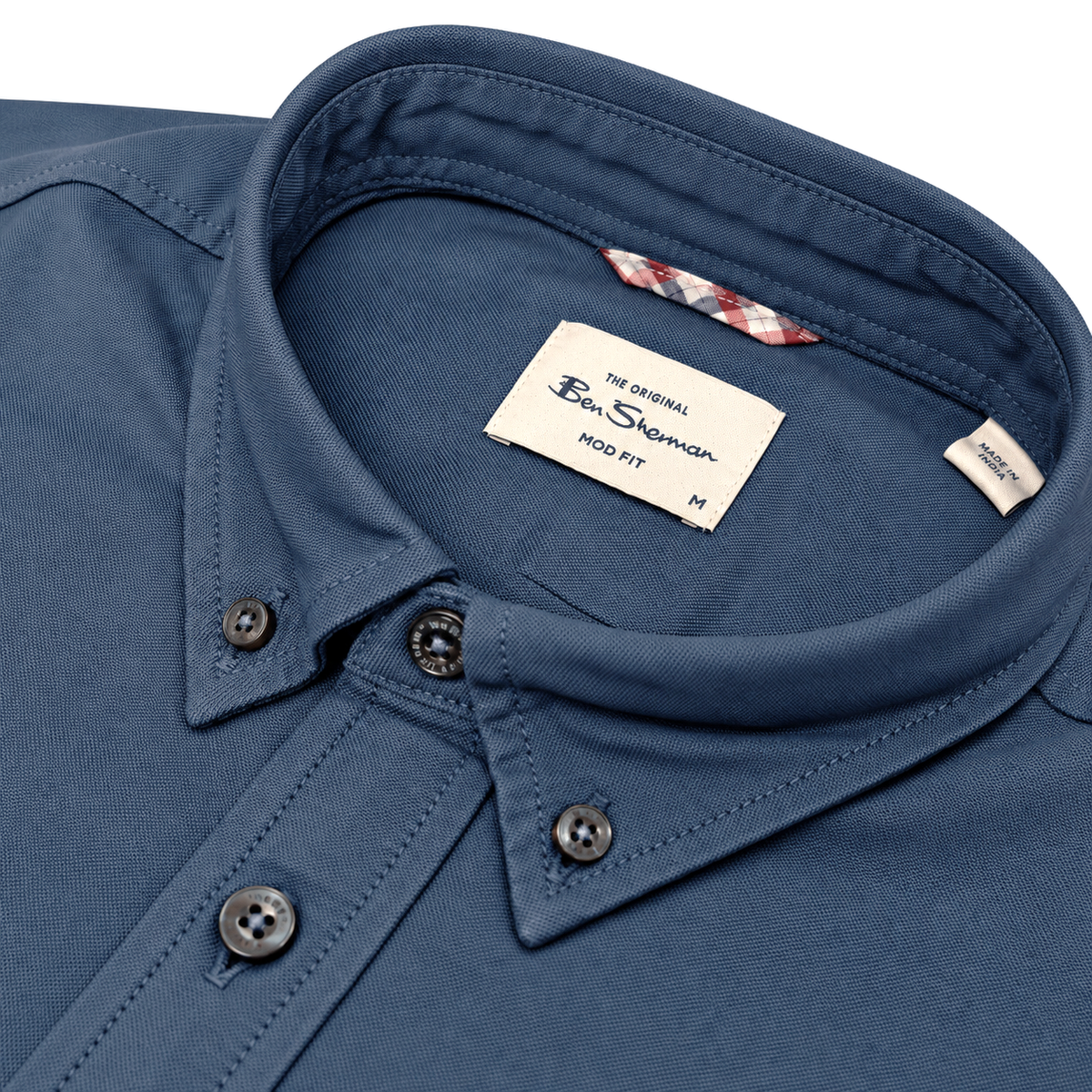 Ben Sherman Long Sleeve Oxford Shirt Mid Blue