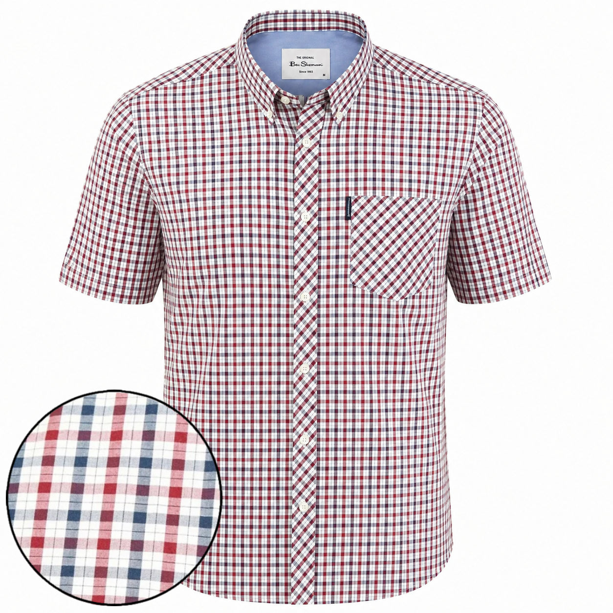 Ben Sherman Short Sleeve House Check Shirt Red / Navy