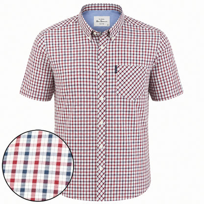 Ben Sherman Short Sleeve House Check Shirt Red / Navy