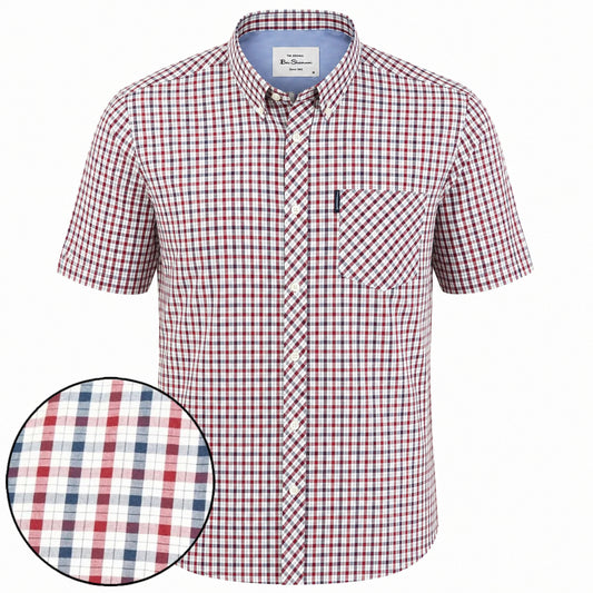 Ben Sherman Short Sleeve House Check Shirt Red / Navy