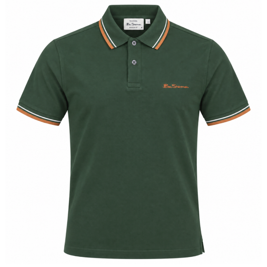 Ben Sherman Classic Signature Tipped Polo Shirt Green
