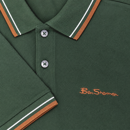 Ben Sherman Classic Signature Tipped Polo Shirt Green