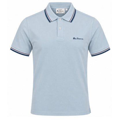 Ben Sherman Classic Signature Tipped Polo Shirt Sky