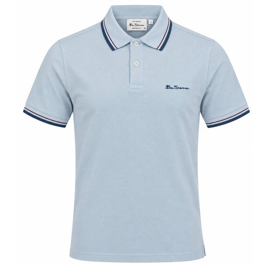 Ben Sherman Classic Signature Tipped Polo Shirt Sky