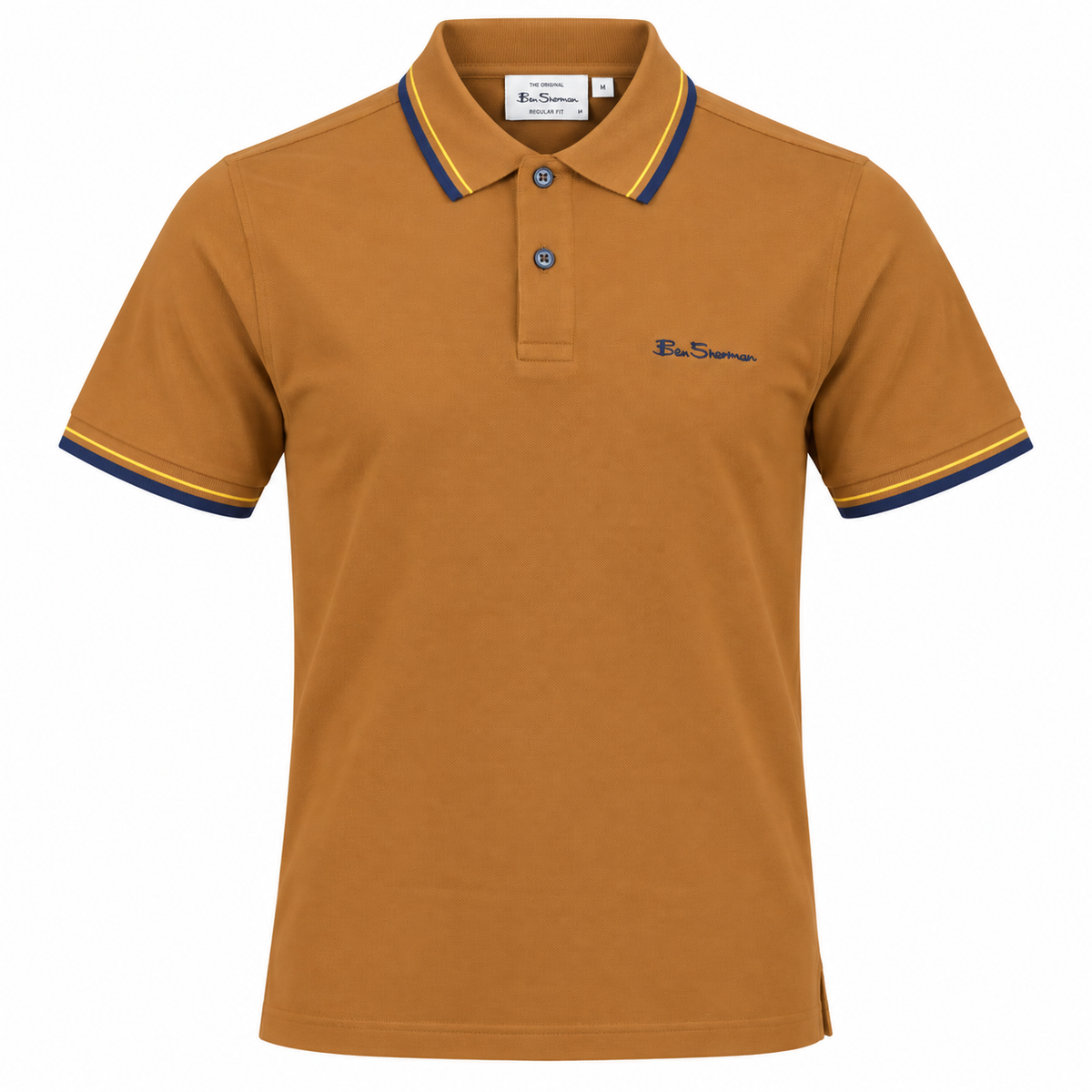Ben Sherman Classic Signature Tipped Polo Shirt Toffee
