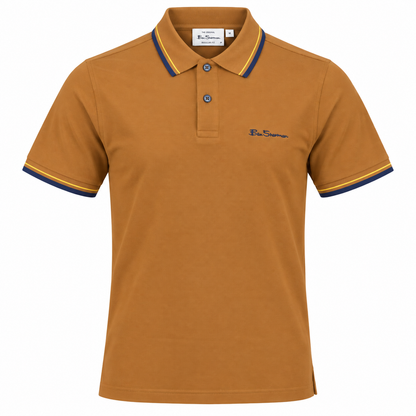 Ben Sherman Classic Signature Tipped Polo Shirt Toffee