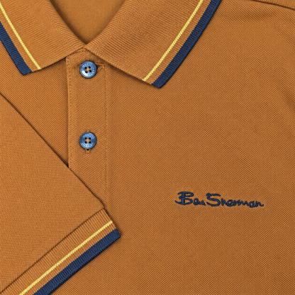Ben Sherman Classic Signature Tipped Polo Shirt Toffee