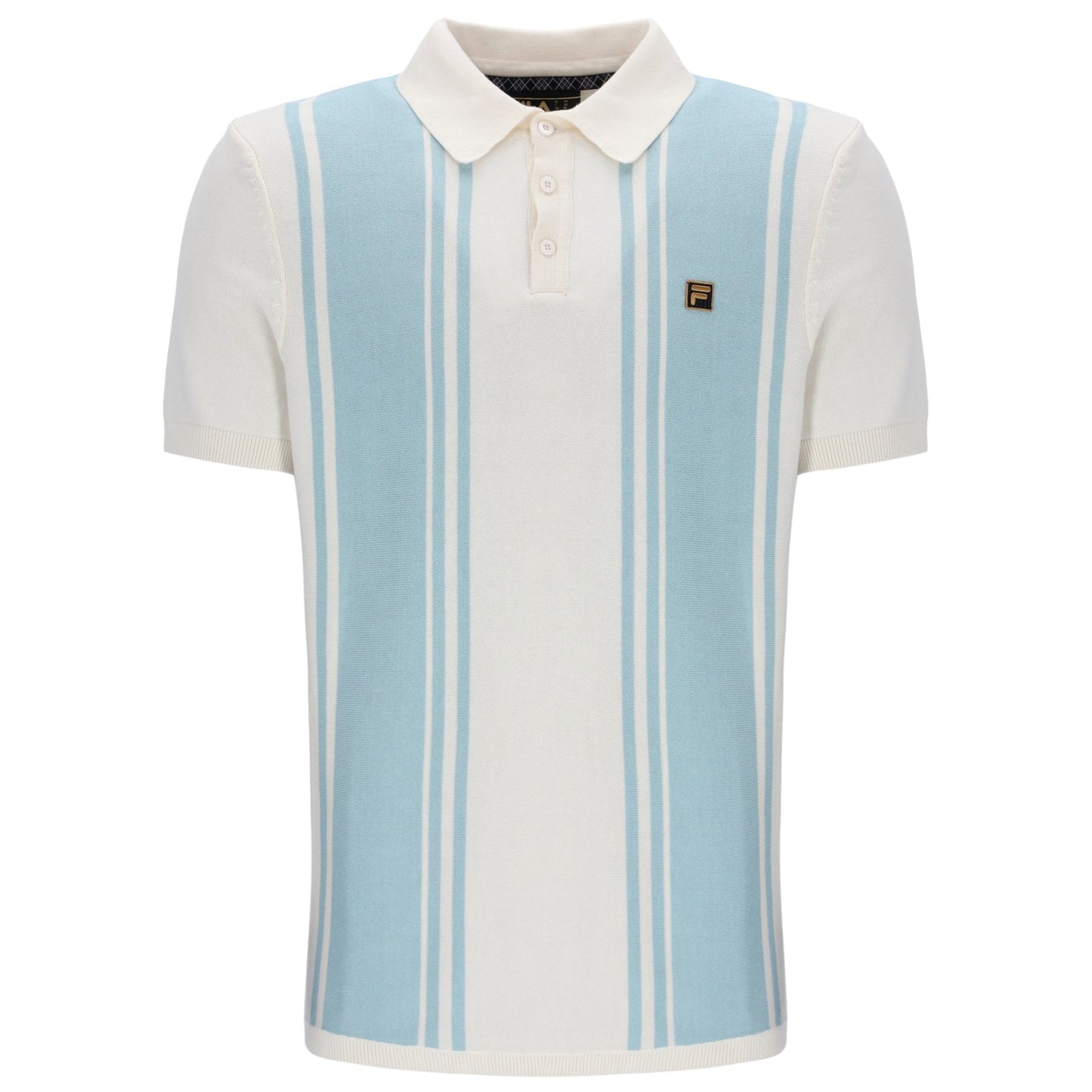 Fila Gold Collection Multi Stripe Knit Polo Ecru