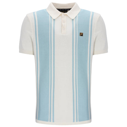 Fila Gold Collection Multi Stripe Knit Polo Ecru