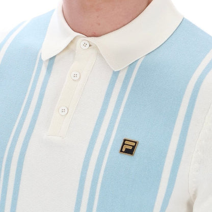 Fila Gold Collection Multi Stripe Knit Polo Ecru