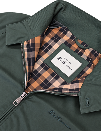 Ben Sherman Bold Check Lined Harrington Jacket Green