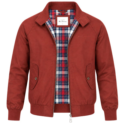 Ben Sherman Bold Check Lined Harrington Jacket Brick