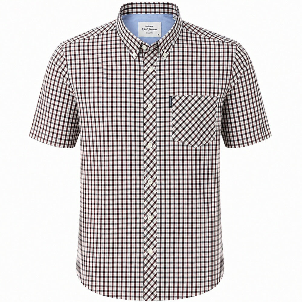 Ben Sherman Short Sleeve House Check Shirt Red / Navy