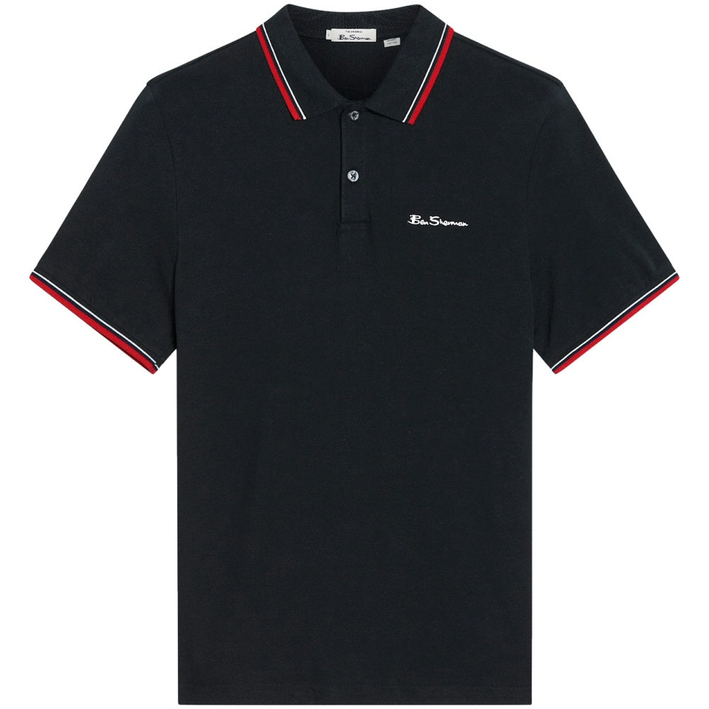 Ben Sherman Classic Signature Tipped Polo Shirt Black