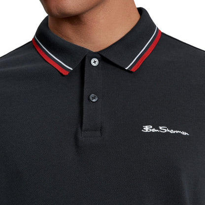 Ben Sherman Classic Signature Tipped Polo Shirt Black