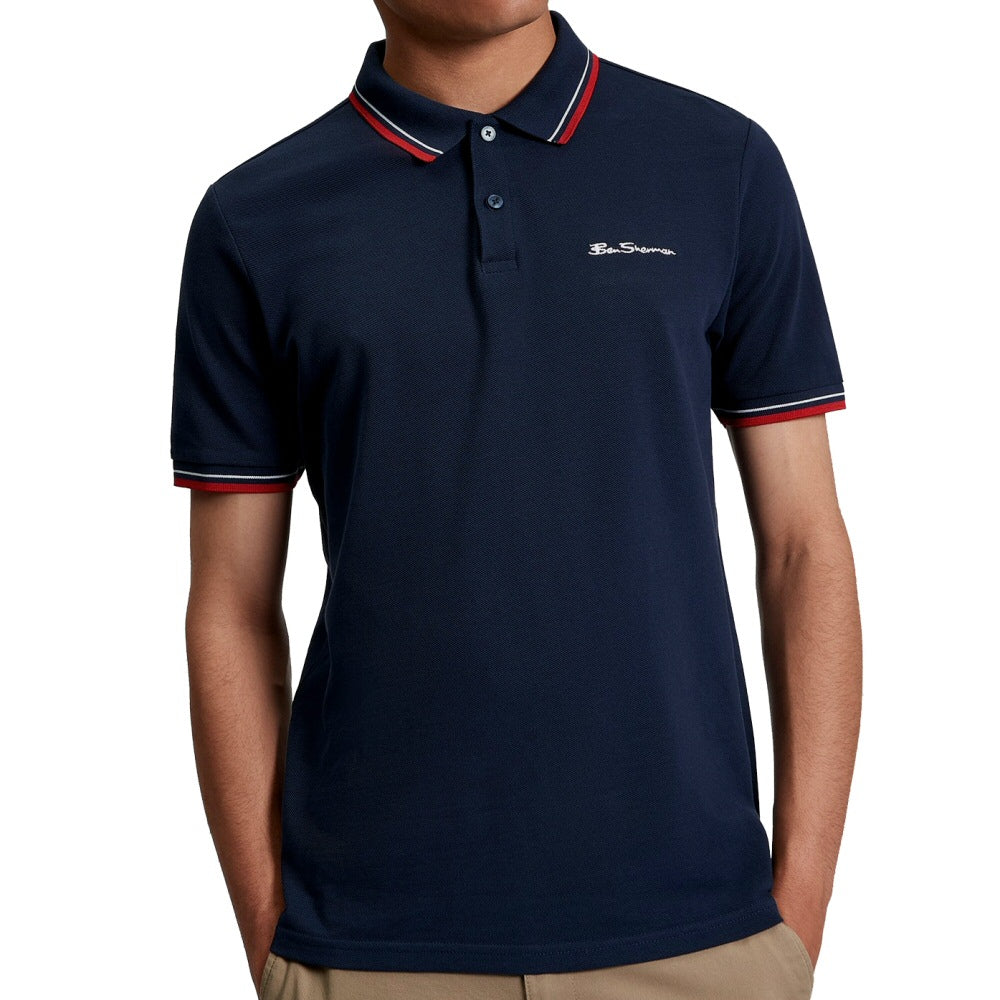 Ben Sherman Classic Signature Tipped Polo Shirt Navy