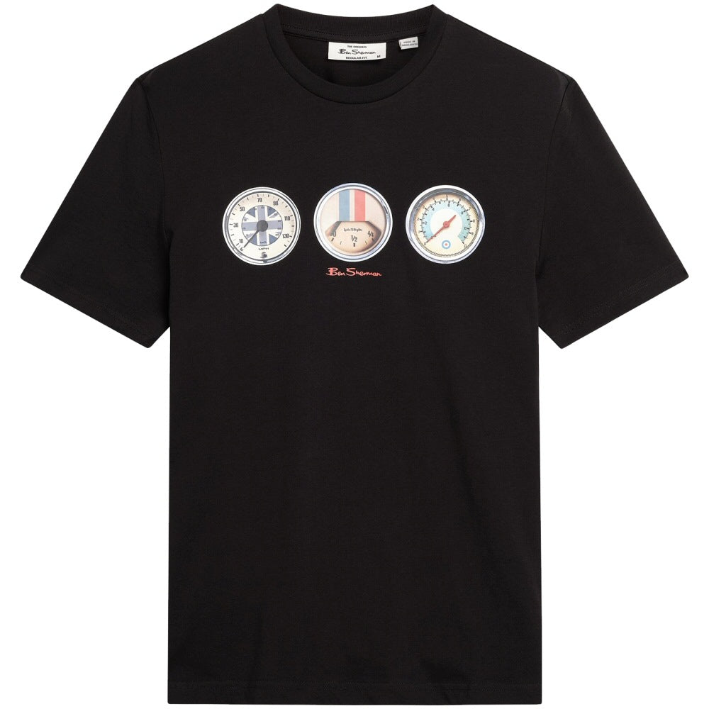 Ben Sherman Retro Speed Dial Print T-Shirt Black