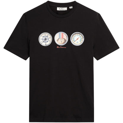 Ben Sherman Retro Speed Dial Print T-Shirt Black