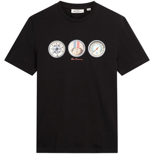 Ben Sherman Retro Speed Dial Print T-Shirt Black