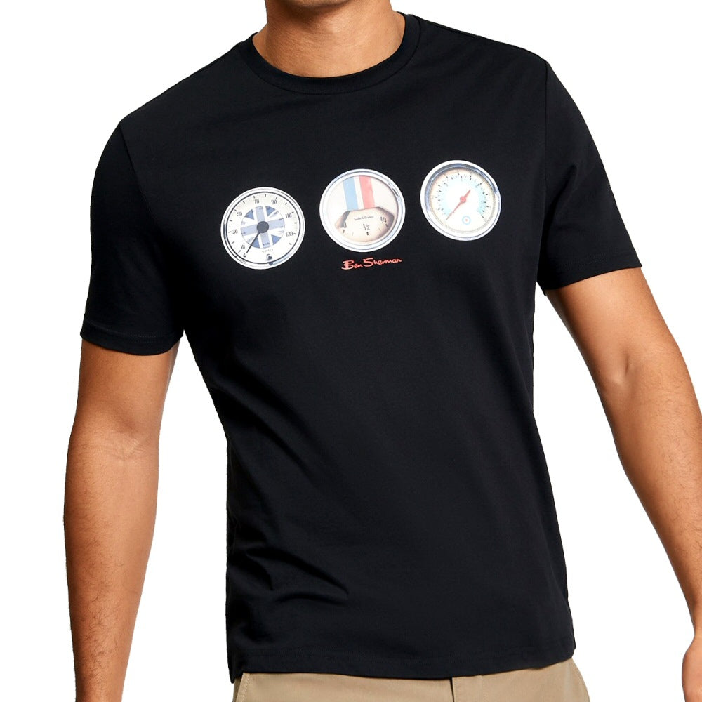 Ben Sherman Retro Speed Dial Print T-Shirt Black
