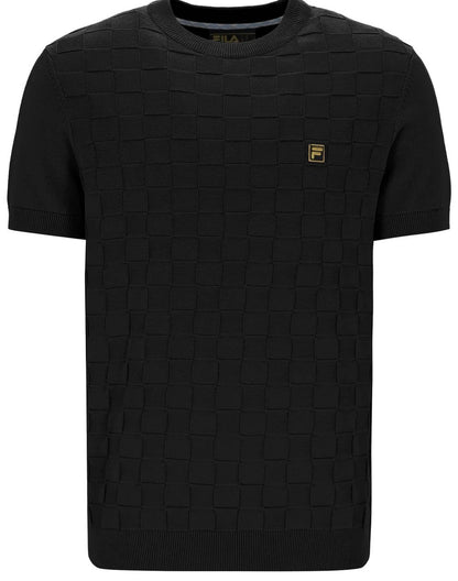 Fila Gold Collection Square Knit Crew Neck Top Black