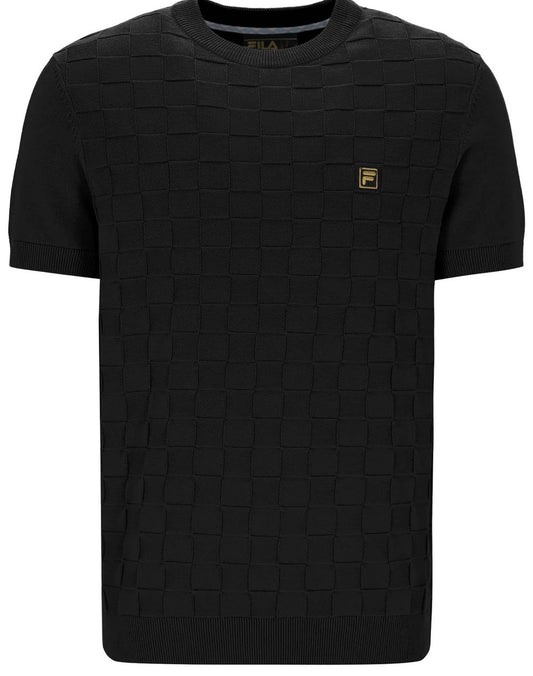 Fila Gold Collection Square Knit Crew Neck Top Black