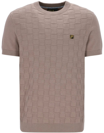 Fila Gold Collection Square Knit Crew Neck Top Taupe