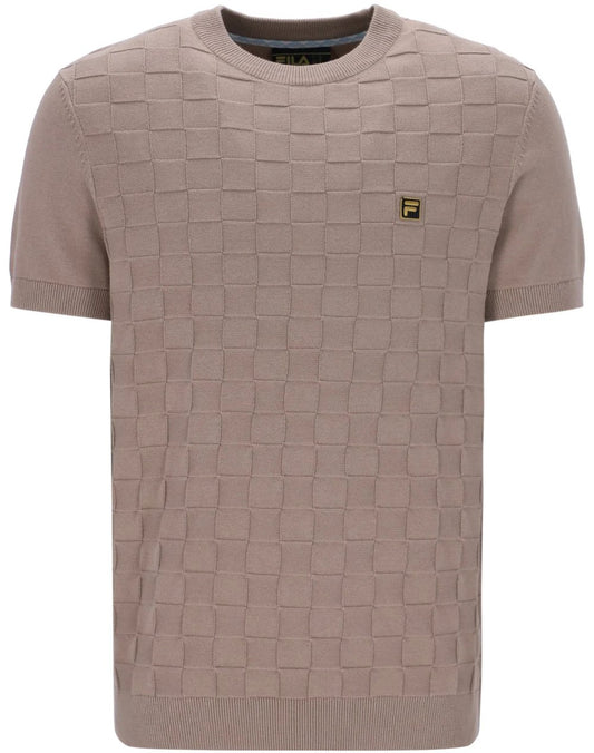 Fila Gold Collection Square Knit Crew Neck Top Taupe