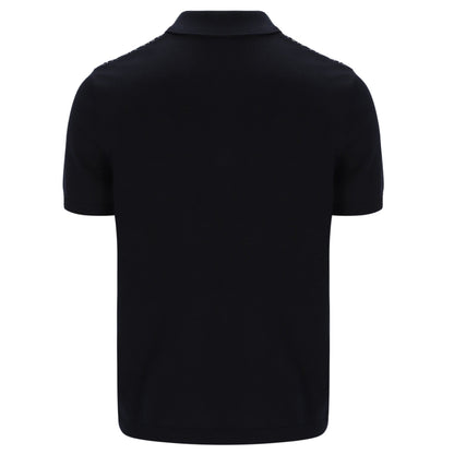 Fila Gold Collection Jacquard Knit Zip Polo Black