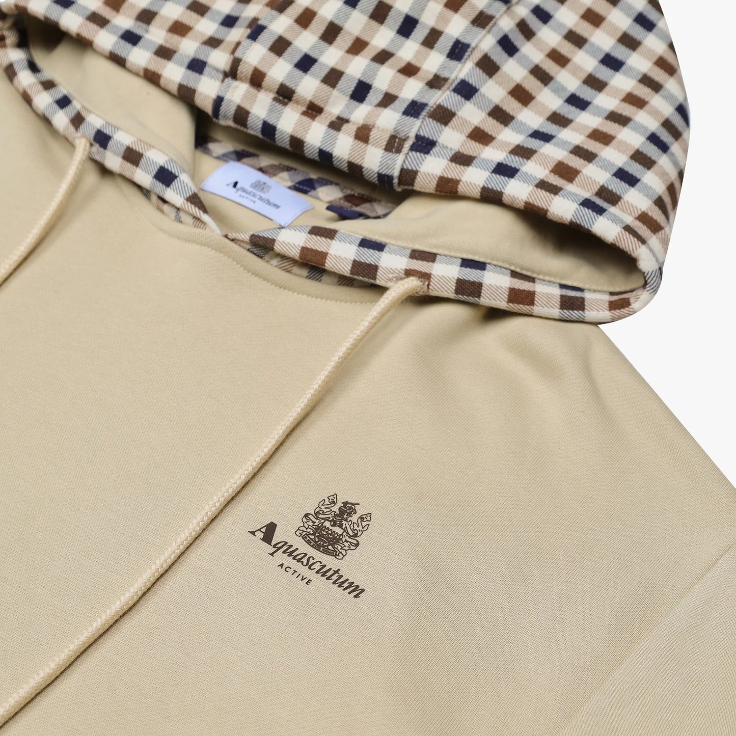 Aquascutum Active Club Check FZ Hoodie Beige