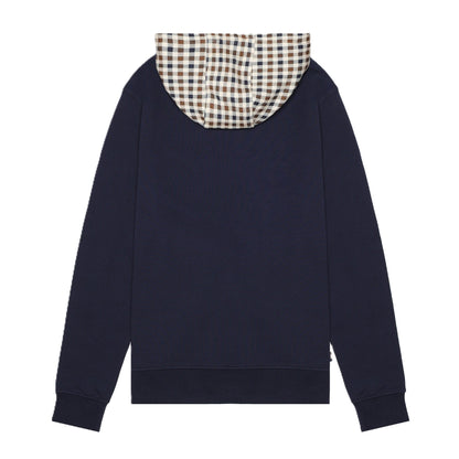 Aquascutum Active Club Check FZ Hoodie Navy