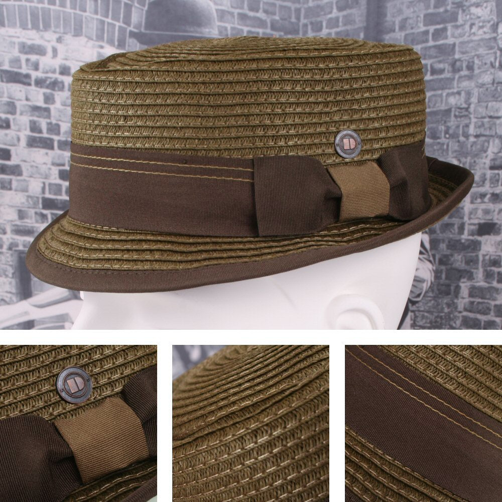 Dasmarca Retro Rude Boy Rico Trilby / Pork Pie Hat Brown