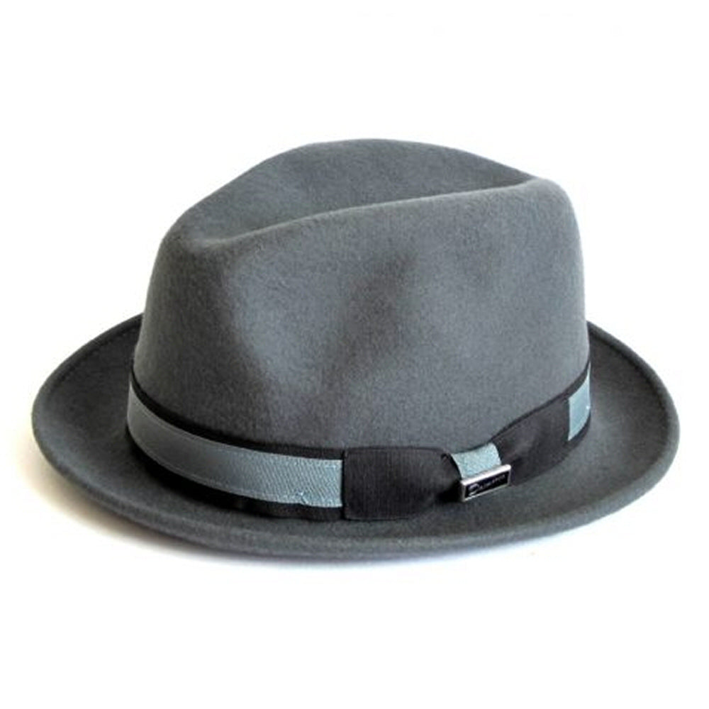 Dasmarca Robin Retro Wool Narrow Brim Fedora Trilby Hat Grey