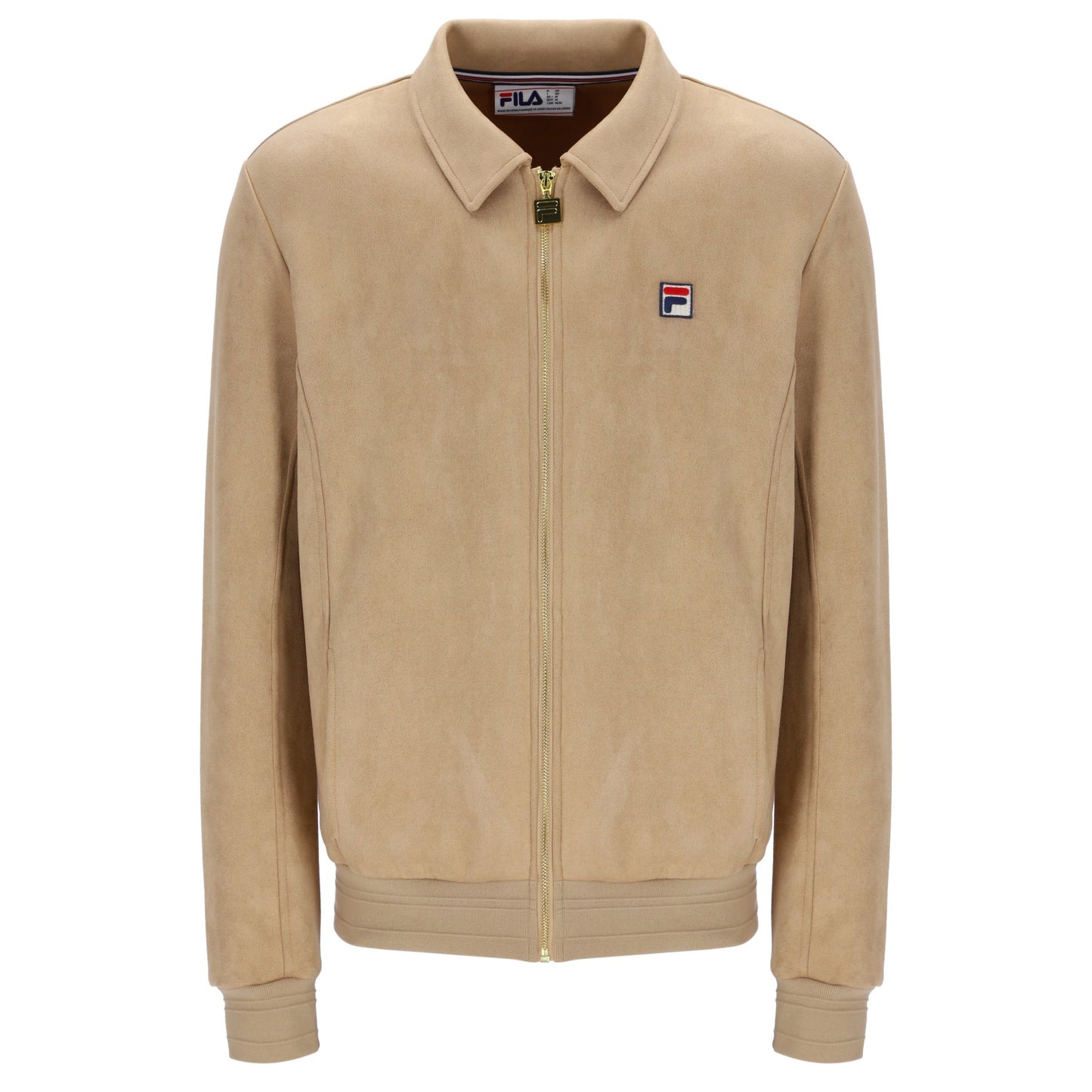 Fila Francesco Faux Suede Zip Through Track Top Beige