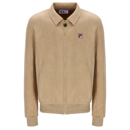 Fila Francesco Faux Suede Zip Through Track Top Beige