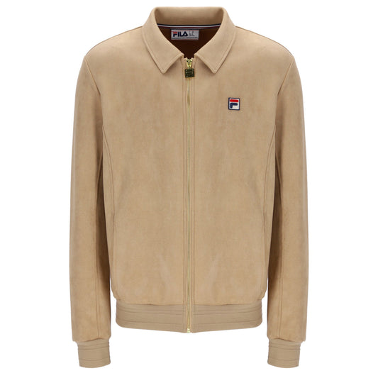 Fila Francesco Faux Suede Zip Through Track Top Beige