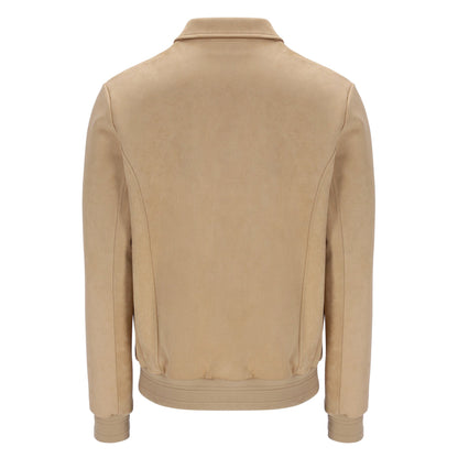Fila Francesco Faux Suede Zip Through Track Top Beige
