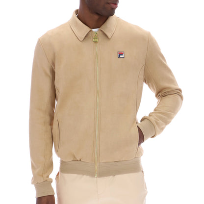 Fila Francesco Faux Suede Zip Through Track Top Beige