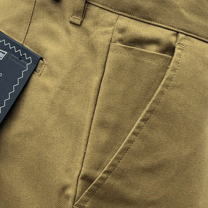 Farah Hopsack Cotton Straight Fit Trousers Dark Sand